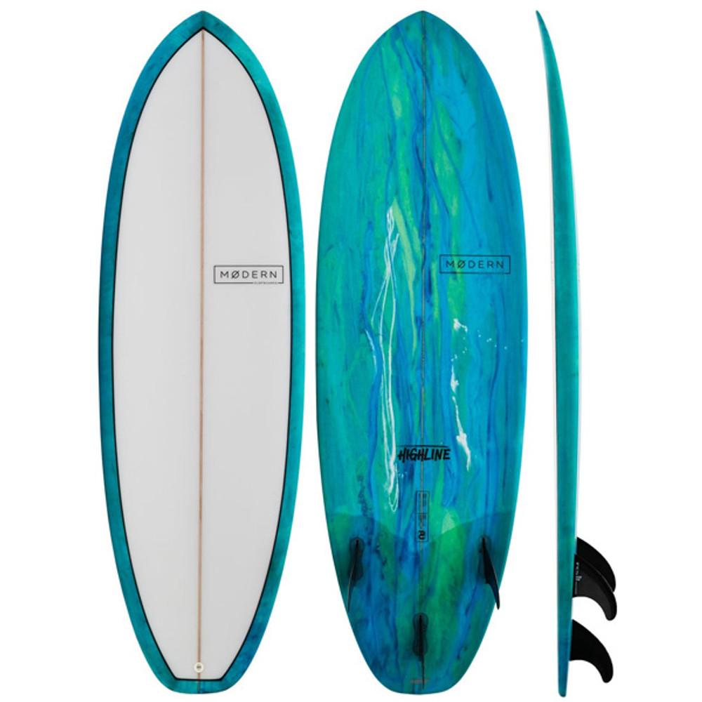 Highline Surfboard | Modern Surfboards | Novice Surfers | Excellent 1st Real Fibreglass Surfboard or Fast Improvement Model